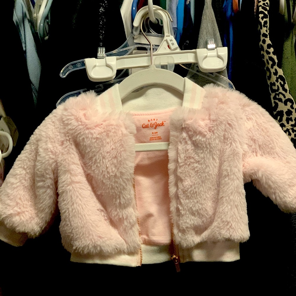 Cat and Jack fluffy pink jacket